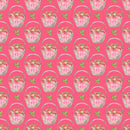 Strawberry Baskets on Dots Fabric - Dark Pink - ineedfabric.com