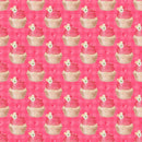 Strawberry Cupcakes on Plaid Fabric - Pink - ineedfabric.com