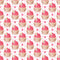 Strawberry Cupcakes on Plaid Fabric - White - ineedfabric.com