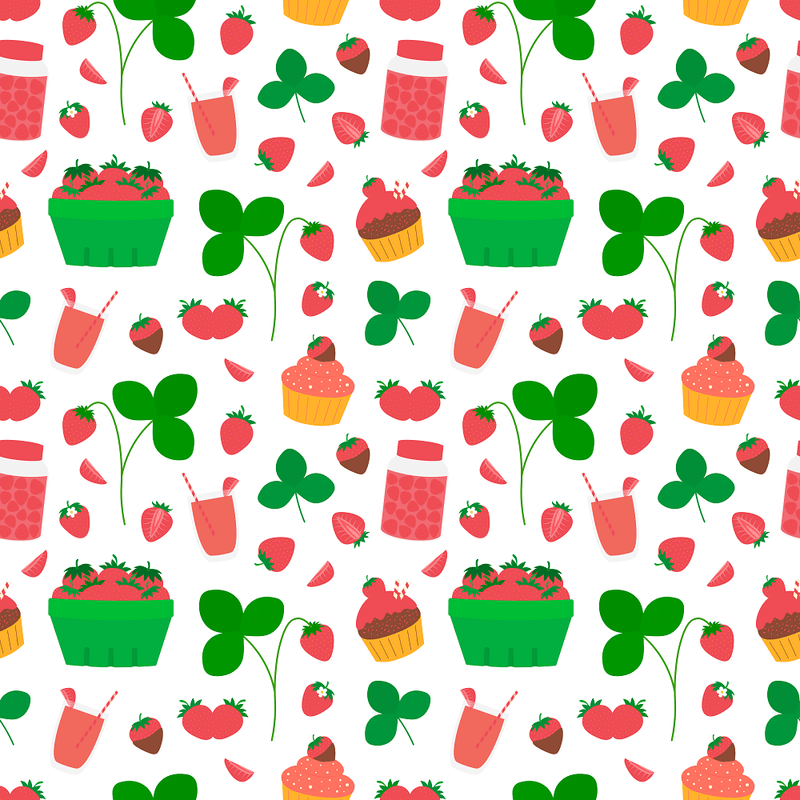 Strawberry Patch Allover Fabric - ineedfabric.com