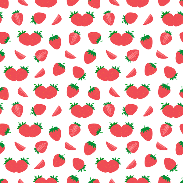 Strawberry Patch Cut Strawberries Fabric - ineedfabric.com