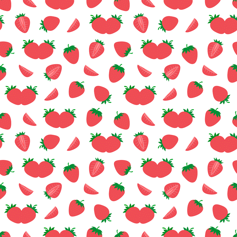 Strawberry Patch Cut Strawberries Fabric - ineedfabric.com