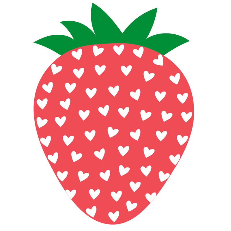 Strawberry Patch Heart Pattern Fabric Panel - ineedfabric.com