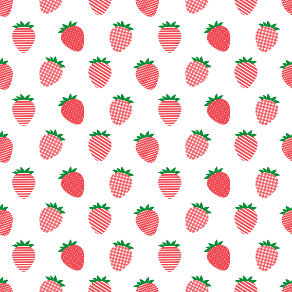 Strawberry Patch Patterned Scattered Strawberries Fabric - ineedfabric.com