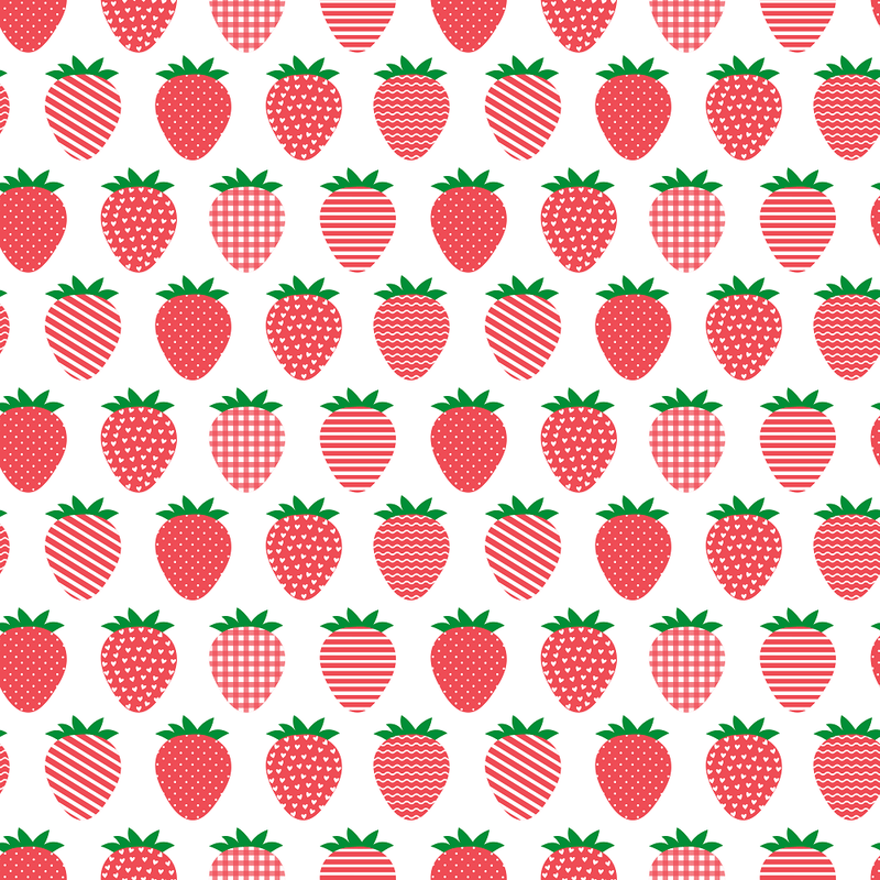 Strawberry Patch Patterned Strawberries Fabric - ineedfabric.com