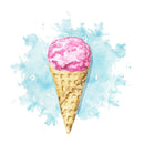 Strawberry Waffle Cone Fabric Panel - ineedfabric.com