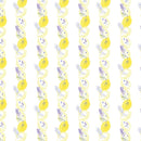 Striped Lemon & Lavender Stalks Fabric - ineedfabric.com