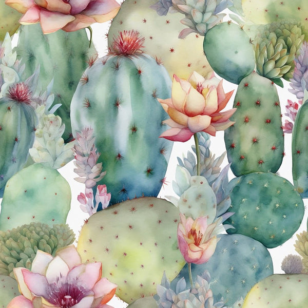 Succulents & Cacti Pattern 1 Fabric - ineedfabric.com