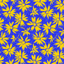 Summer Daisies Fabric - Blue/Yellow - ineedfabric.com