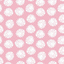 Summertime Cats Leaves Fabric - Pink - ineedfabric.com