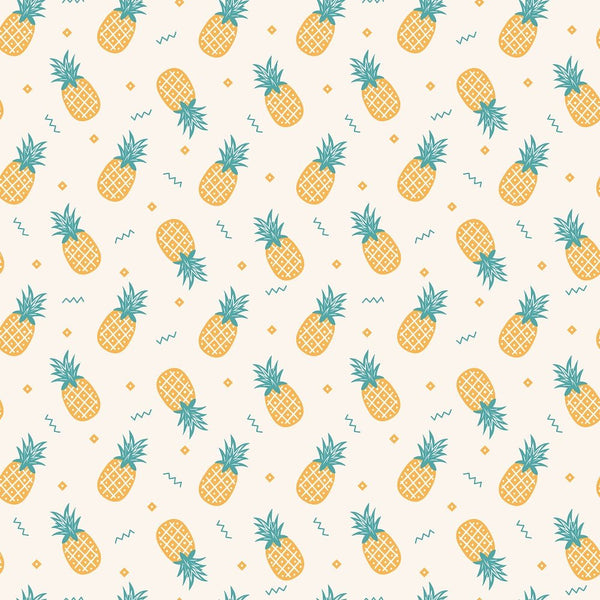 Summertime Cats Pineapples Fabric - ineedfabric.com