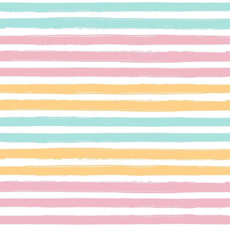 Summertime Cats Stripes Fabric - ineedfabric.com