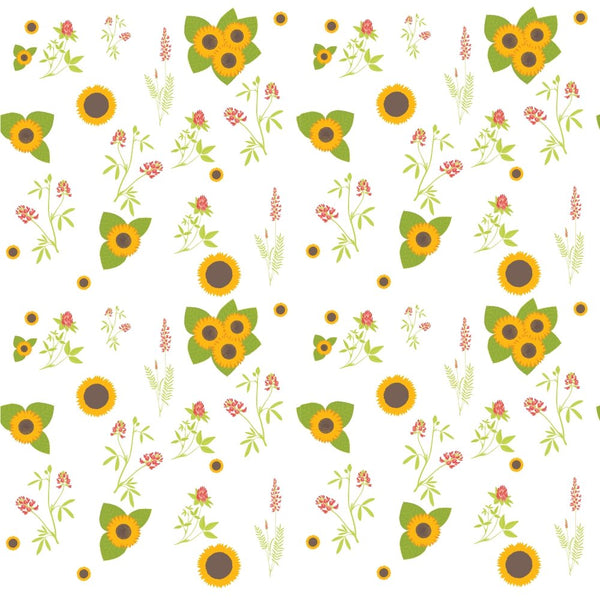 Sunflowers and Bees Floral Allover Fabric - ineedfabric.com