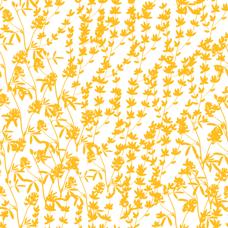 Sunflowers and Bees Floral Fabric - White - ineedfabric.com