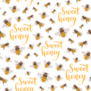 Sunflowers and Bees Font Fabric - ineedfabric.com