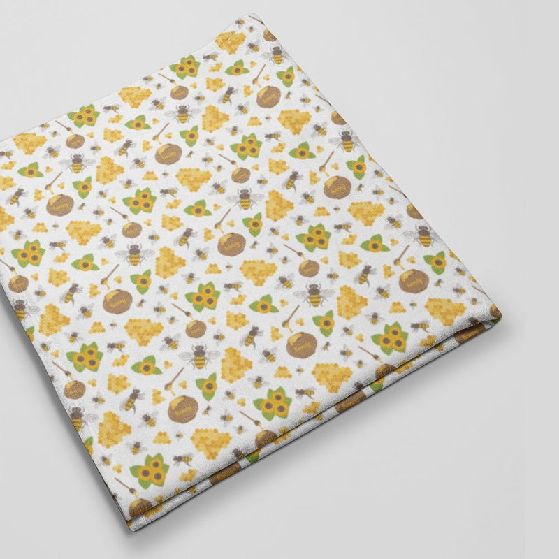 Sunflowers and Bees Honey Pot Fabric - ineedfabric.com