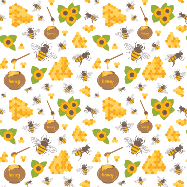 Sunflowers and Bees Honey Pot Fabric - ineedfabric.com