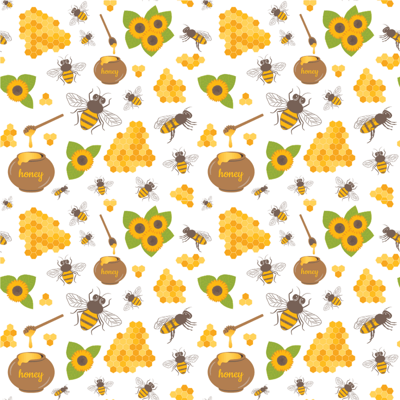 Sunflowers and Bees Honey Pot Fabric - ineedfabric.com