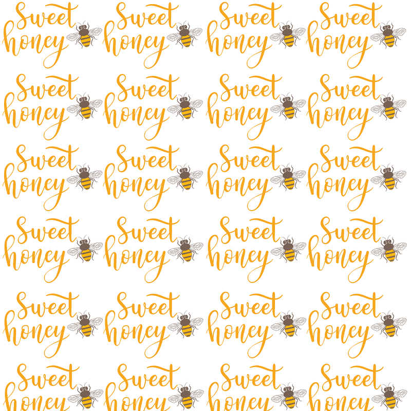 Sunflowers and Bees Words Fabric - ineedfabric.com