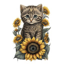 Sunflowers & Kittens 4 Fabric Panel - ineedfabric.com