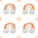 Sunny Day Rainbows Fabric - White - ineedfabric.com