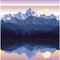 Sunset on Lake in Mountains Fabric Panel - ineedfabric.com