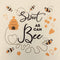 Sweet As Can Bee Fabric Panel - White - ineedfabric.com