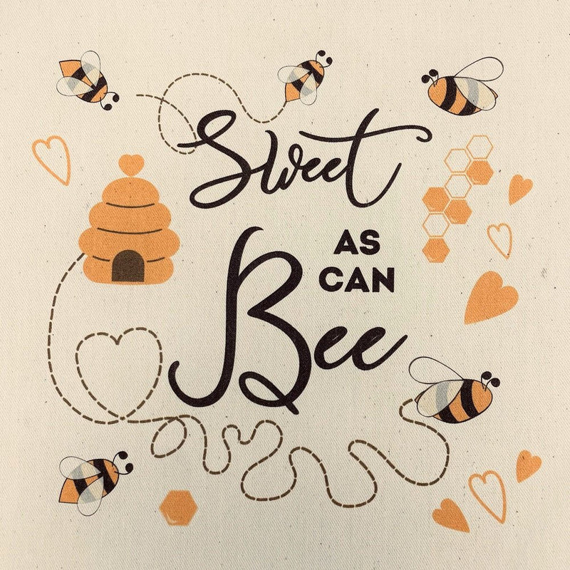 Sweet As Can Bee Fabric Panel - White - ineedfabric.com
