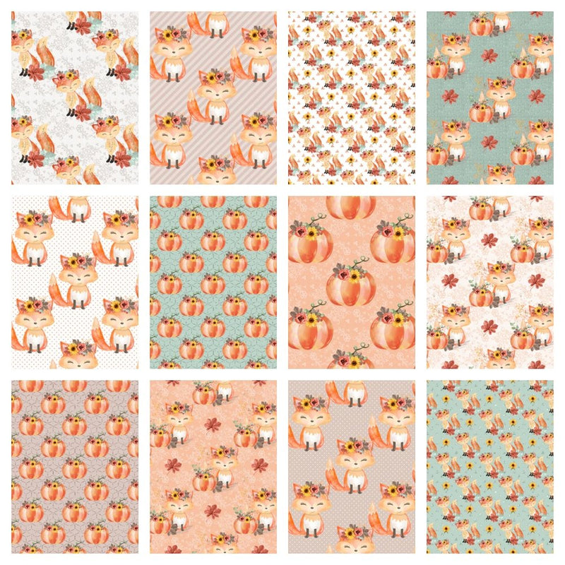 Sweet Autumn Fox Fat Quarter Bundle - 12 Pieces - ineedfabric.com