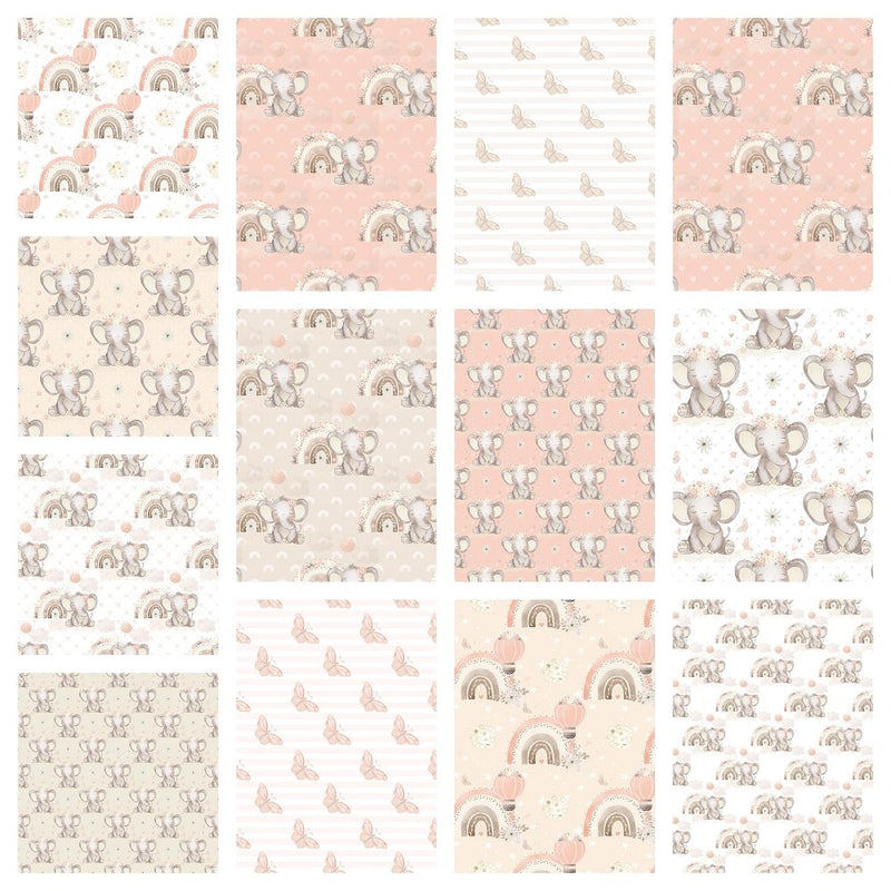 Sweet Baby Elephant Fabric Collection - 1/2 Yard Bundle - ineedfabric.com
