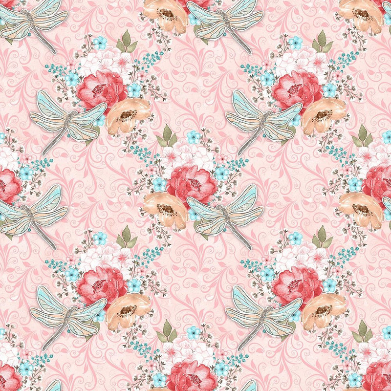 Sweet Dragonfly Main Fabric - Pink - ineedfabric.com