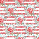 Sweet Dragonfly on Red Stripes Fabric - ineedfabric.com