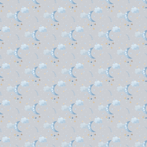 Sweet Dreams Moon Fabric - Gray - ineedfabric.com