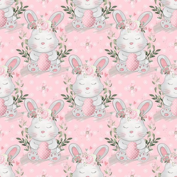 Sweet Easter Bunny Fabric - Pink - ineedfabric.com