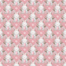 Sweet Easter Bunny on Dainty Floral Fabric - Pink - ineedfabric.com