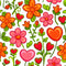 Sweet Floral Doodle Hearts Pattern 10 Fabric - ineedfabric.com
