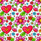 Sweet Floral Doodle Hearts Pattern 12 Fabric - ineedfabric.com