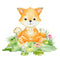 Sweet Fox In The Forest Fabric Panel - ineedfabric.com