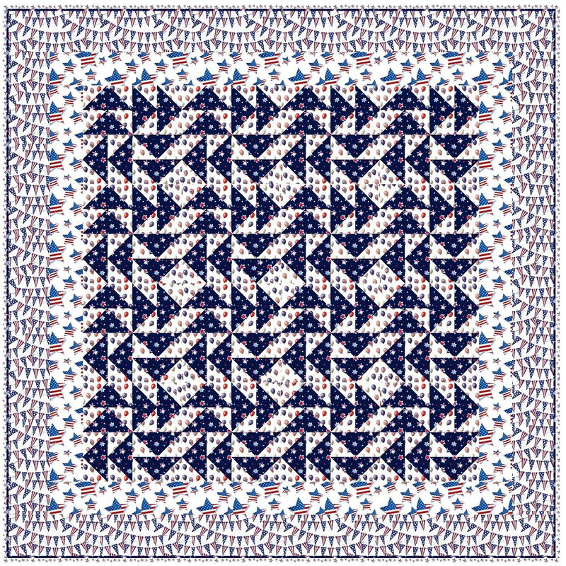 Sweet Land of Liberty Quilt Kit - 67 1/2" x 67 1/2" - ineedfabric.com