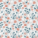 Sweet Like Roses Fabric - White - ineedfabric.com