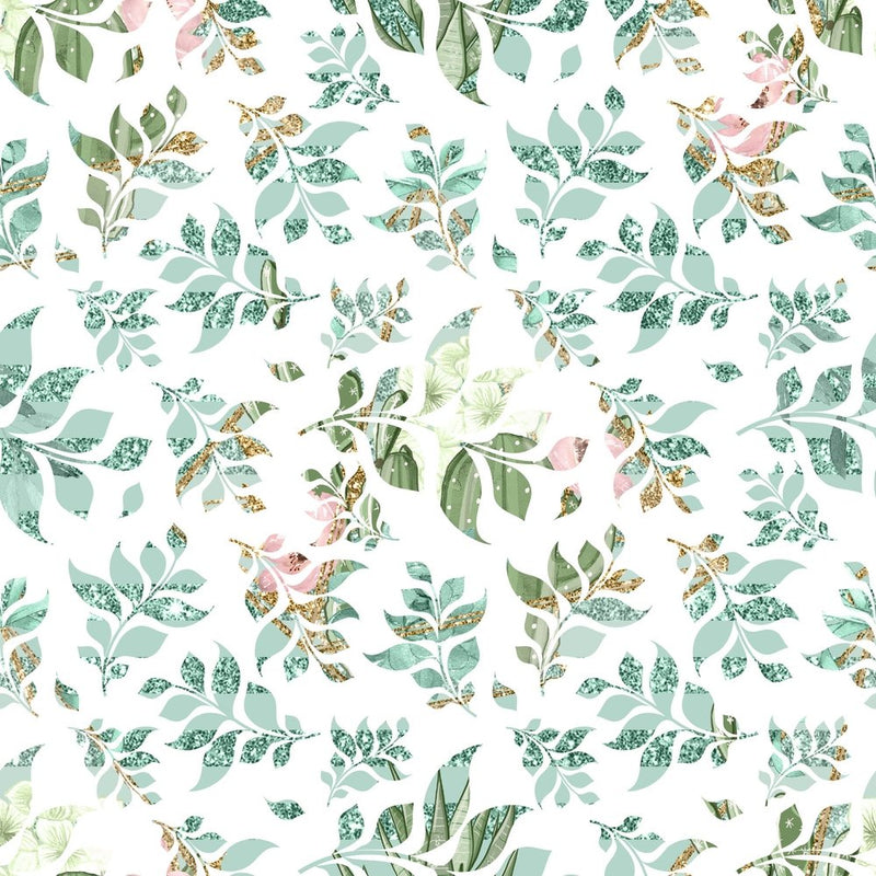 Sweet Succulents Green Branches Fabric - ineedfabric.com
