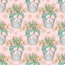 Sweet Succulents Pattern 1 Fabric - Pink - ineedfabric.com