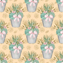 Sweet Succulents Pattern 1 Fabric - Yellow - ineedfabric.com