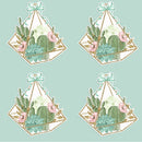 Sweet Succulents Pattern 2 Fabric - Green - ineedfabric.com