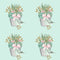 Sweet Succulents with Bird Fabric - Green - ineedfabric.com