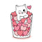 Sweet Valentine Cat Fabric Panel - ineedfabric.com
