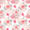 Sweet Valentine Cupcakes on Leaves Fabric - White - ineedfabric.com