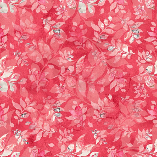 Sweet Valentine Faded Floral Fabric - Red - ineedfabric.com