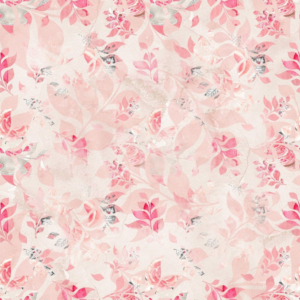 Sweet Valentine Faded Floral Fabric - White - ineedfabric.com