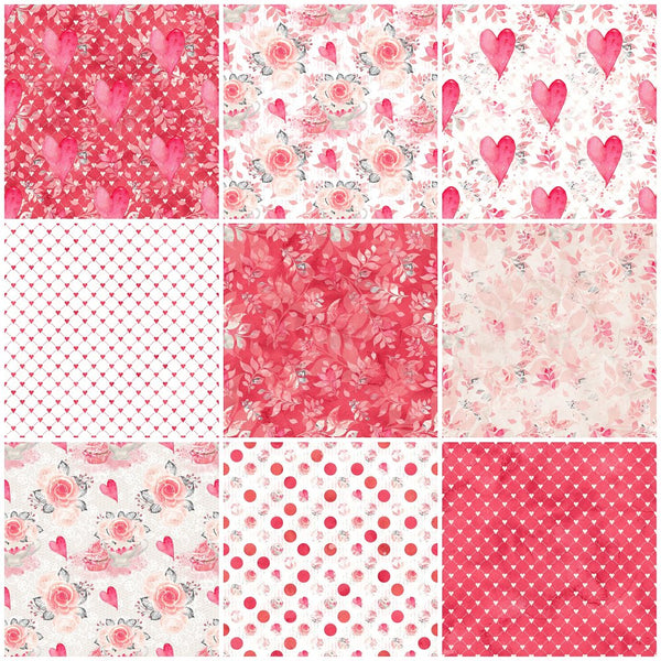 Sweet Valentine Fat Quarter Bundle - 9 Pieces - ineedfabric.com